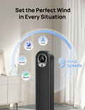 DREO Tower Fan for Bedroom, DC Motor, 28 ft/s, 20dB Quiet Oscillating Bladeless Fan with Remote, 9 Speeds, 4 Modes, 12H Timer, LED Display, Standing Floor Fan Powerful for Indoor Home Office Room 🍁 All In One Marketplace Canada