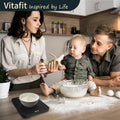 Vitafit 33lb/15kg Digital Food Scale in High Precision 0.1oz/1g, Our Own Kitchen Scale Professional Factory Since 2001, Scale Grams for Cooking & Baking, LED, 3*AAA Battery, Spray Silver Black 🍁 All In One Marketplace Canada