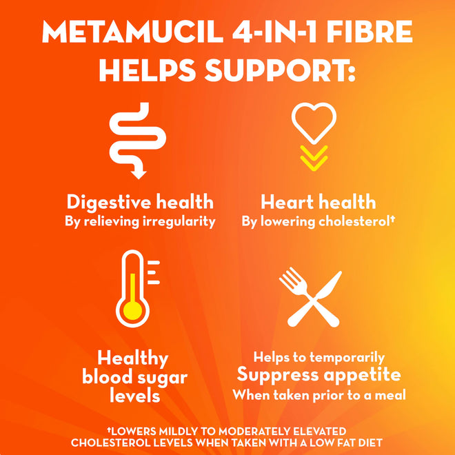 Metamucil, Daily Psyllium Husk Powder Supplement, Sugar-Free, 4-in-1 Fibre for Digestive Health, Orange Smooth Flavored Drink, 72 Servings 🍁 All In One Marketplace Canada