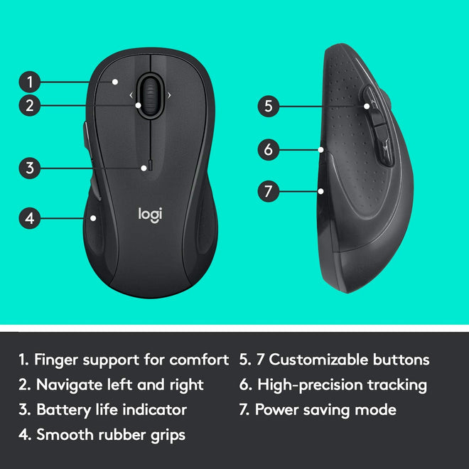 Logitech M510 Wireless Computer Mouse for PC with USB Unifying Receiver - Graphite 🍁 All In One Marketplace Canada