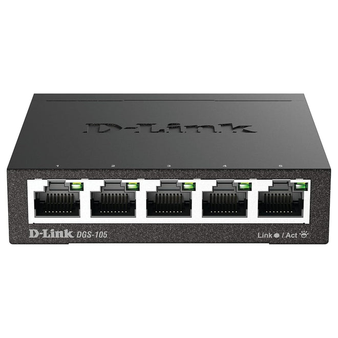 D-Link DGS-105, 5 Port Gigabit Ethernet Switch Unmanaged, Network Splitter, Silent Fanless, Network Hub, Sturdy Metal with Shielded Ports, Desktop/Wall Mount, QoS, Energy Saving, Plug and Play 🍁 All In One Marketplace Canada
