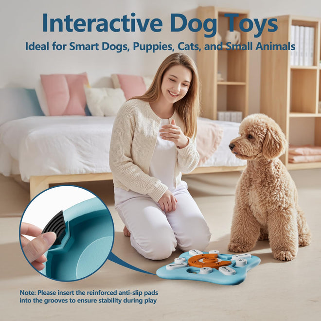 FOXMM Interactive Dog Treat Puzzle Toys for IQ Training & Mental Stimulating,Fun Slow Feeder,Large Medium Small Dogs Enrichment Toys with Squeak Design 🍁 All In One Marketplace Canada