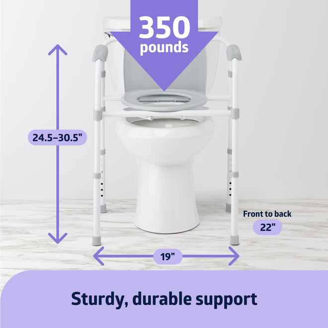Medline 3-in-1 Steel Folding Bedside Commode, Height Adjustable, 350lb 🍁 All In One Marketplace Canada