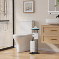 Kitsure Toilet Paper Roll Holder Free Standing – Rustproof Metal Toilet Paper Stand for 4 Rolls with Anti-Slip Base and Shelf for Phone & Small Items, Black, 63.0 x 23.5 x 15.0 cm 🍁 All In One Marketplace Canada