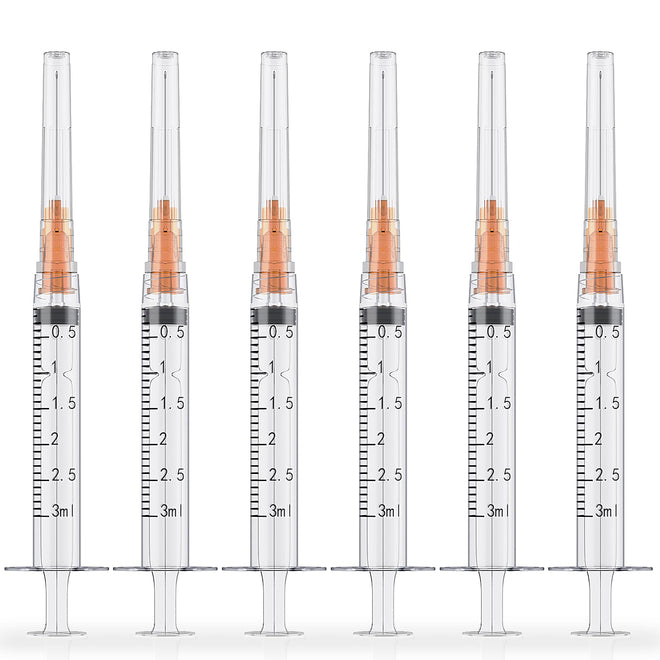 3ml Luer Lock Syringes with 25 Gauge 1 Inch Needles, Luer Lock Disposable Accessories for Lab, Pack of 25 🍁 All In One Marketplace Canada