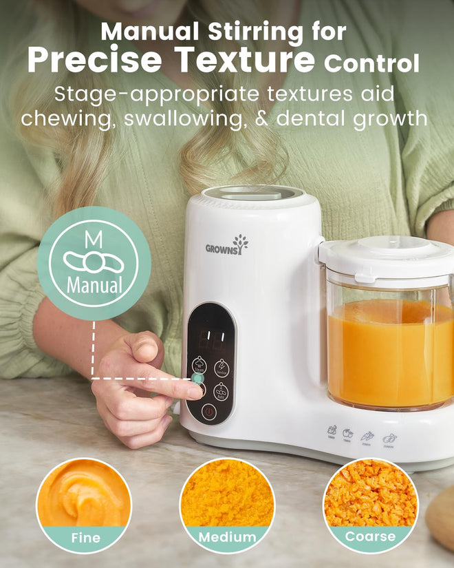 Grownsy Baby Food Maker with Steam Basket, One Step Baby Food Processor Steamer Puree Blender Grinder Mills Machine, Auto Cooking Grinding and Sterilizing for Healthy Homemade Food, BPA-Free 🍁 All In One Marketplace Canada