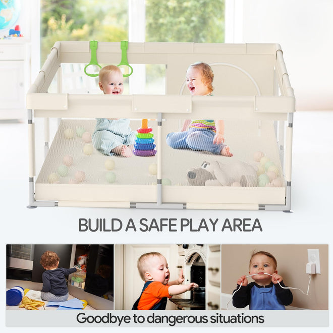 Fodoss Playpen Baby, 47x47inch Play Pen, Small Playard,Playpen for Apartment, Play Yard, Baby Activity Play Fence, Extra Large Playard, Parc Pour bébé 🍁 All In One Marketplace Canada