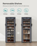 SONGMICS 10-Tier Shoe Rack, Shoe Storage Organizer Cabinet with Dustproof Cover, Free-Standing, for Closet, Entryway, Hold 27-35 Pairs, for Sneakers, High Heels, Gray URXJ10G01 🍁 All In One Marketplace Canada