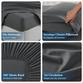 JOLLYVOGUE Queen Size Bed Sheet Set - 4 Piece Bed Sheets Set with Deep Pocket - Soft Breathable & Cooling - Resists Shrinkage & Fading Draps Queen - Easy Care (Dark Grey) 🍁 All In One Marketplace Canada
