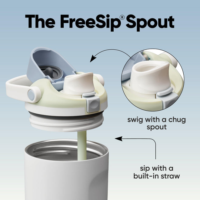 Owala FreeSip Sway Insulated Stainless Steel Water Bottle with Two-Way Spout, Built-In Straw and Bucket Handle, Made for Travel, School, and Sports, 30oz, BPA Free, Leak Proof, Iced Breeze 🍁 All In One Marketplace Canada
