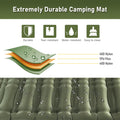 Double Camping Sleeping Pad 5.5", Elegear CumbreX™Self Inflating Air Sleeping Mats with Pillow Built-in Foot Pump, Inflatable Camping Mattress Compact for Tent,Cot Backpacking,Hiking,Camp,Travel,Green 🍁 All In One Marketplace Canada