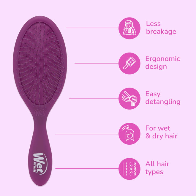 Wet Brush Original Detangler Hair Brush, Pink and Purple - 2 Piece Bundle 🍁 All In One Marketplace Canada