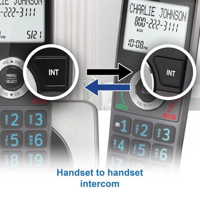 AT&T GL2101-2 DECT 6.0 Cordless Home Phone 2-Handset with Call Block, Caller ID, Full-Duplex Handset Speakerphone, 2" White Backlit Display, Lighted Keypad, Graphite & Black 🍁 All In One Marketplace Canada