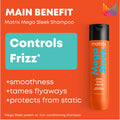 MATRIX Mega Sleek Shampoo, For Frizzy and Unruly Hair, Controls Frizz & Flyaways, Smooths Hair with Shea Butter, Vegan 🍁 All In One Marketplace Canada