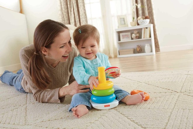 Fisher-Price Baby’s First Blocks & Rock-a-Stack Toy Set, Bucket of 10 Shapes & Ring Stacking Activity for Developmental Play Ages 6+ Months 🍁 All In One Marketplace Canada