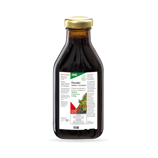 Salus Floradix Liquid Iron and Vitamins | Herbal Iron Supplement for Women, Men, and Children | Vegetarian, Dairy-Free & Non-GMO (250ml) 🍁 All In One Marketplace Canada