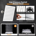 COSYLAND Rain Shower Head with Handheld - 304 Stainless Steel High Pressure 8 inch Square Rainfall Showerhead Combo with 3 Spray Mode 11 inch Extension Adjustable Arm & 60 inch Hose - Chrome 🍁 All In One Marketplace Canada