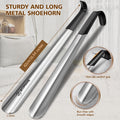 ZOMAKE Shoe Horn Long Handle,Metal Long Shoehorn for Seniors Men Women,2 Pcs 16.5" Boot Shoes Horn Chausse Pied(Black Handle) 🍁 All In One Marketplace Canada
