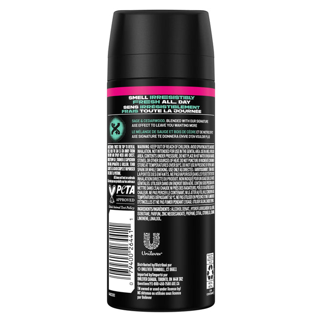 AXE Apollo Deodorant Body Spray, for long-lasting odour protection, Sage & Cedarwood, Aluminum-free Deodorant, 113g (Pack of 4) 🍁 All In One Marketplace Canada