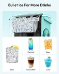 EUHOMY Countertop Ice Maker Machine with Handle, 26lbs Per Day, 9 Ice Cubes Ready in 6 Mins, Auto-Cleaning Portable Ice Maker with Basket and Scoop, for Home/Kitchen/Camping/RV (Green) 🍁 All In One Marketplace Canada