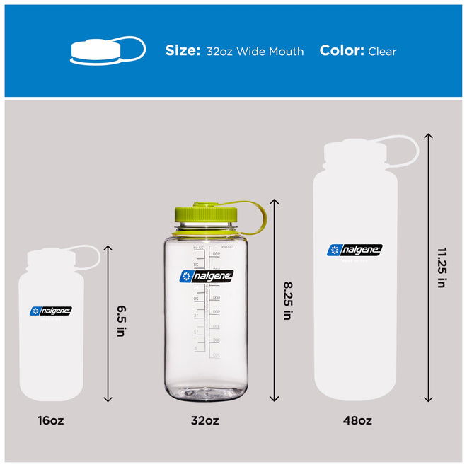 Nalgene 32 oz Wide Mouth Water Bottle, Clear 🍁 All In One Marketplace Canada