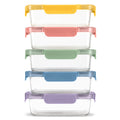 Ello Color Lock 3.4 Cup 10PC, 5 Pack Glass Meal Prep Sets Leak-Proof Glass Food Storage Containers with Airtight BPA-Free Plastic Lids, Dishwasher, Microwave, and Freezer Safe, Desert Festival 🍁 All In One Marketplace Canada