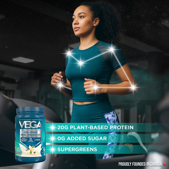 Vega Protein + Supergreens Vegan Plant Based Protein Powder – 20g Organic Pea Protein, Dairy-free, Healthy Breakfast Shake – Vanilla, 21 Servings, 614 grams (Pack of 1) 🍁 All In One Marketplace Canada