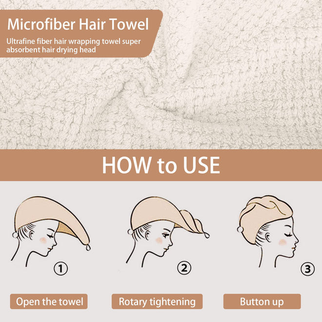 CZZXI 3 PCS Microfiber Hair Towel, Hair Wraps for Women Wet Hair, Fast Drying Hair Turban, Anti Frizz Head Towels Wrap for Curly Hair (Beige, Khaki, Grey) 🍁 All In One Marketplace Canada