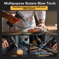Sondiko Blow Torch with Fuel Gauge, Refillable Butane Torch Lighter with Safety Lock and Adjustable Flame, One-Handed Operation, Fit All Butane Tanks Kitchen Torch 🍁 All In One Marketplace Canada