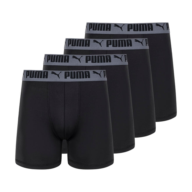 Puma Men's 4 Pack Active Stretch Boxer Briefs, Black, Large 🍁 All In One Marketplace Canada