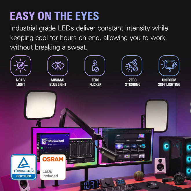 Elgato Key Light, Professional 2800 Lumens Studio with Desk Clamp for Streaming, Recording and Video Conferencing, Temperature and Brightness App-Adjustable on Mac, PC, iOS, Android, Wi-Fi 🍁 All In One Marketplace Canada