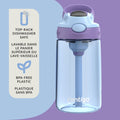 Contigo Kids Aubrey Straw Water Bottle with Leak-Proof Lid, BPA-Free Plastic, Dishwasher Safe, Periwinkle & Amethyst, 14 oz (414 mL) 🍁 All In One Marketplace Canada
