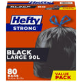 Hefty™ Garbage Bags, Value Pack Large 90 Litres Black, Drawstring, 80 Bags, Fits simplehuman code X 🍁 All In One Marketplace Canada