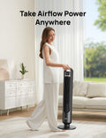DREO Smart Tower Fan for Bedroom, 90° Oscillating Standing Fans for Room with 4 Speeds, 4 Modes, 25dB Quiet for Sleep, 25ft/s Velocity, 8H Timer, Remote/App/Voice Control for Living Room, Office, Home 🍁 All In One Marketplace Canada