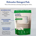 Clean People All Natural Dishwasher Pods - Cuts Grease & Rinses Sparkling Clean - Residue-Free - Phosphate Free Dishwashing Pods - Lemon, 120 Pack 🍁 All In One Marketplace Canada
