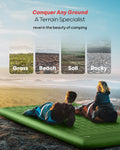 QPAU Camping Sleeping Pad, 2 Person Camping Mat, Enhanced Support for Healthy, with Built-in Foot Pump, 4.7 Inch Durable Sleeping Mattress for Camping, Hiking and Home (Pine Green) 🍁 All In One Marketplace Canada