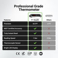 Professional Digital Meat Thermometer, 1 Sec Instant Read, ±0.5℉ Accuracy NIST&NSF Certified Food Thermometer, Auto-Rotate Bright LED Screen, Highly Waterproof Cooking Thermometer for Grill BBQ, Black 🍁 All In One Marketplace Canada