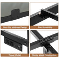 LOAKEKEL Queen Bed Frame, with USB Charging Station, Floating Bed Frame Queen Size with Smart LED Lights, Metal Platform Bed, Heavy Duty Steel Slat, No Box Spring Needed, Easy Assembly, HBF150BK 🍁 All In One Marketplace Canada
