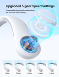 JISULIFE Portable Neck Fan, Hands Free Bladeless Hanging Sport Fan, 4000 mAh Battery Operated Wearable Personal Fan, Leafless, Rechargeable, Headphone Design, USB Powered Desk Fan, 5 Speeds - Grey 🍁 All In One Marketplace Canada