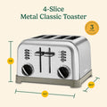 Cuisinart 4-Slice Toaster, 6-browning Levels, Brushed Silver (CPT-180C) 🍁 All In One Marketplace Canada