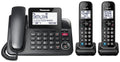 Panasonic Expandable Corded Phone System, Bluetooth Pairing for Wireless Headphones and Hearing Aids, Smart Call Block, Bilingual Talking Caller ID, 2 Handsets - KXTGF892B (Black) 🍁 All In One Marketplace Canada
