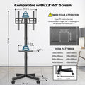 BONTEC Mobile TV Stand with Tilt Function, Rolling TV Cart for 23-60" LED, LCD, OLED TVs, Holds up to 88lbs, Max VESA 400x400mm, Adjustable Media Shelf, TV Stand for Living Room, Bedroom, Office 🍁 All In One Marketplace Canada