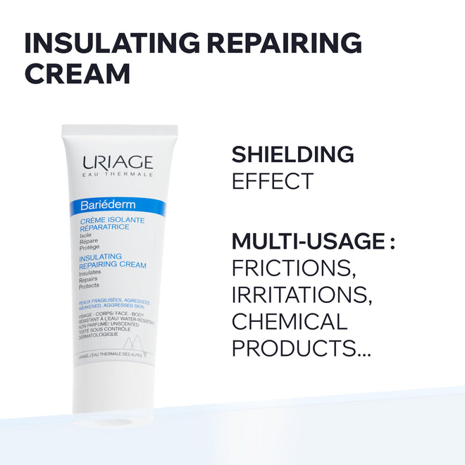 Uriage Bariéderm Insulating Repairing Cream - Anti-Friction Solution, Insulates & Deeply Repair - Protects from Irritation, Chafing & Rubbing - High Tolerance, Water-Resistant - Family Friendly - 75ml 🍁 All In One Marketplace Canada