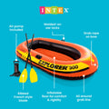INTEX 58332EP Explorer 300 Inflatable Boat Set: Includes Deluxe Boat Oars and Mini Hand Pump – Dual Air Chambers – Grab Rope – 3-Person – 410lb Weight Capacity 🍁 All In One Marketplace Canada