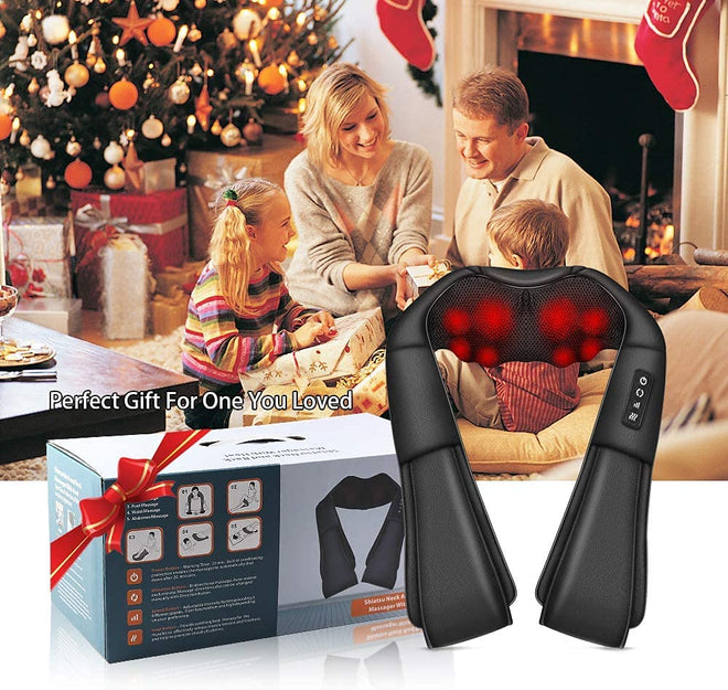 Neck Massager with Heat, Shiatsu Back Neck and Shoulder Massager, Electric Deep Tissue 4D Kneading Massage, Use at Home, Office, Car- Best Gifts for Women Men 🍁 All In One Marketplace Canada