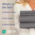 King Size 4 Piece Sheet Set - Comfy Breathable & Cooling Sheets - Hotel Luxury Bed Sheets for Women & Men - Deep Pockets, Easy-Fit, Extra Soft & Wrinkle Free Sheets - Dark Grey Oeko-Tex Bed Sheet Set 🍁 All In One Marketplace Canada