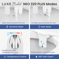 LUXE Bidet NEO 320 Plus - Warm Water, Dual Nozzle, Non-Electric Bidet Attachment for Toilet Seat, Patented Slide-in Install, 360° Self-Clean, EZ-Lift to Clean, Feminine & Rear Wash (Chrome) 🍁 All In One Marketplace Canada