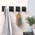 PMMASTO Black 4 Pack Self Adhesive Wall Hooks for Hanging, Stick On Wall Hanger Hook for Shower, Robe, Hat - Aluminium 🍁 All In One Marketplace Canada