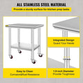 VEVOR Stainless Steel Work Table with Wheels 24 x 30 Prep Table with casters Heavy Duty Work Table for Commercial Kitchen Restaurant Business 🍁 All In One Marketplace Canada