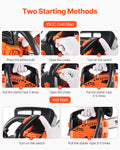 VEVOR Gas Chainsaw, 25.4CC 12" 1.2HP, Gasoline Powered Chain Saw, Handheld Cordless Petrol Chainsaws for Tree Wood Branch Cutting, Tree Trimming, Land Clearing, Farm Garden Ranch Forest Cutting Use 🍁 All In One Marketplace Canada